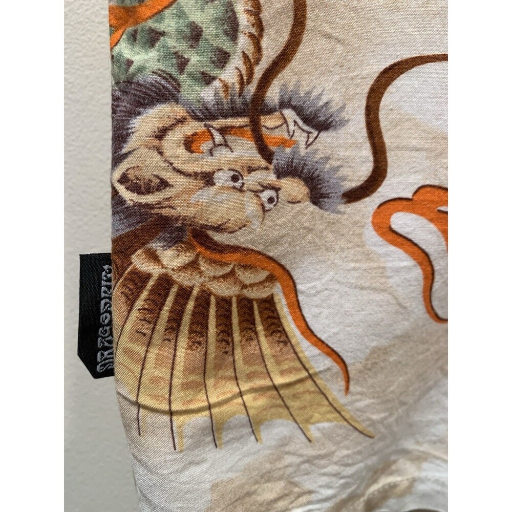 Dragonfly Clothing Co Cotton Blend All Over Print Dragons Button Shirt M Vtg